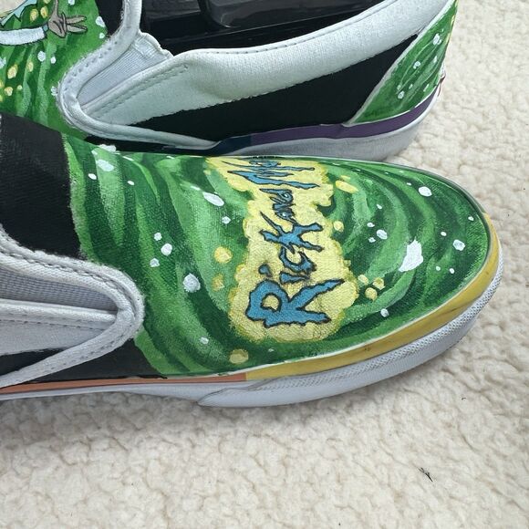 NWOB VANS Authentic Hand Painted Rick & Morty Low Top Sneakers Mens 7.5/Womens 9 main image 6